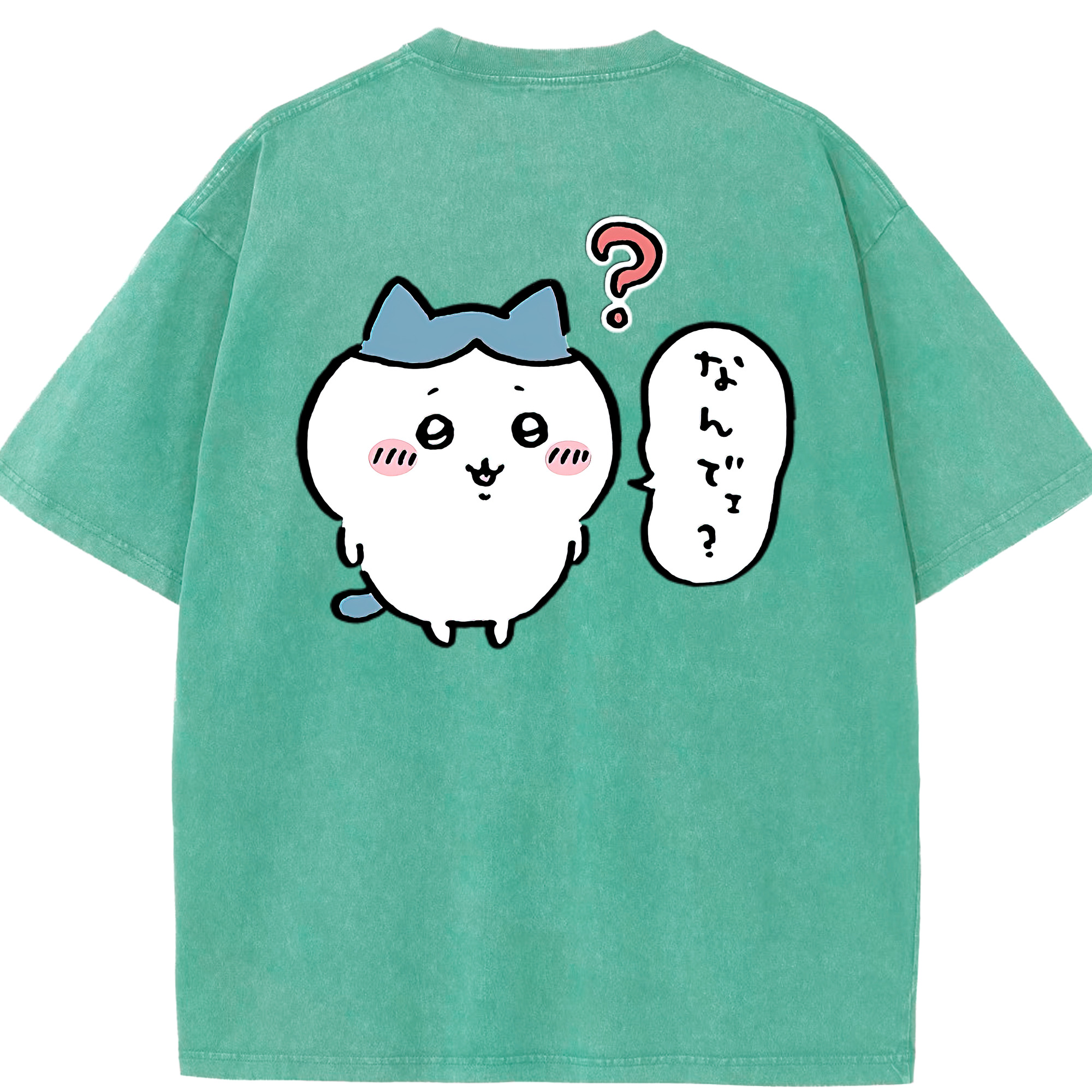 （画像用） ちいかわ ハチワレ Chii-kawa hachiware 綿100% ヴィンテージ風 半袖Tシャツ（背面プリント）